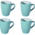 4er Set Kaffee-becher Steingut Sterne Style Kaffee-tasse Star Porzellan Stern Design (Blau) -
