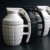 Ailiebhaus Tasse Handgranate, aus Keramik, mit Deckel, Füllmenge: 280 ml, Schwarz - 