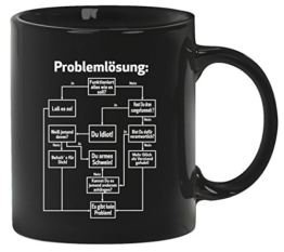 Nerd Kaffeetasse Kaffeebecher mit Problemlösung Motiv von ShirtStreet, Größe: onesize,Schwarz -